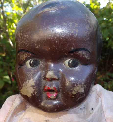 Vintage black creepy doll - vintage,