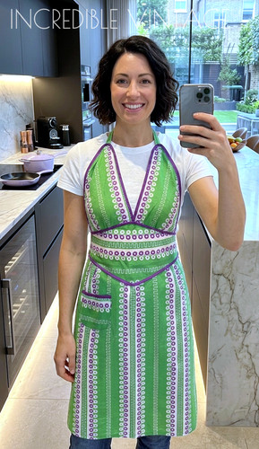 Vintage 1950s apron - 1950s, green