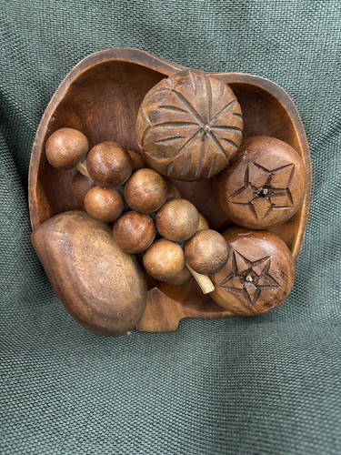 Vintage teak wooden - vintage, bowl