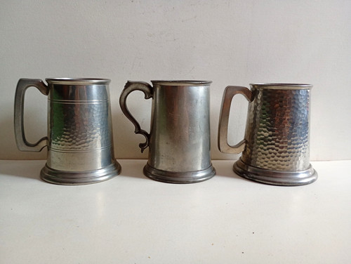 Vintage pewter tankards - vintage,