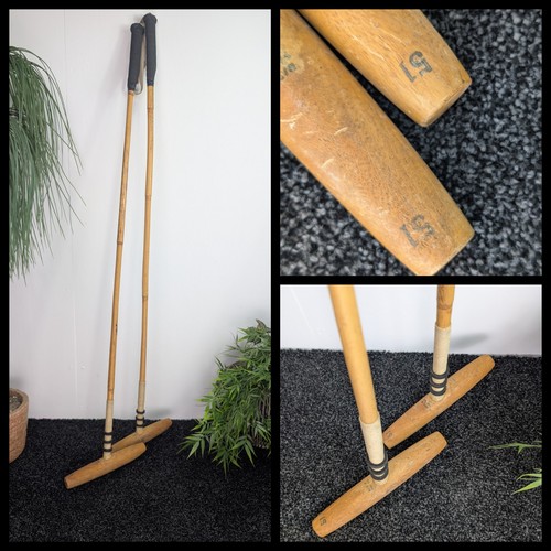 Pair vintage polo mallets - pair,