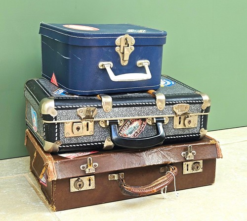 Vintage retro prop suitcases - vintage/retro,