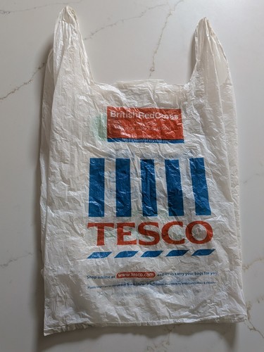 Tesco vintage carrier bag red - tesco,