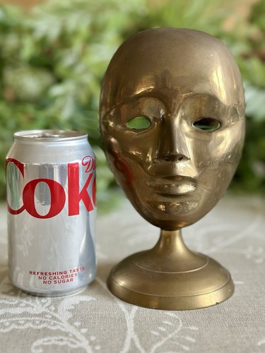 Vintage brass mask theatrical - brass, mask,