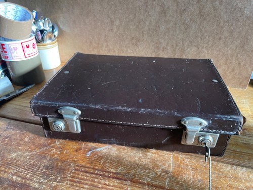 Vintage leather equipment case - vintage,